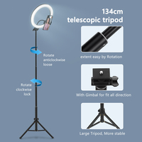 Selfie lampa pierścieniowa fotografia Led krawędzi lampa z uchwyt na telefon wsparcie stojak trójnóg z lampką na żywo streamingu Video 4